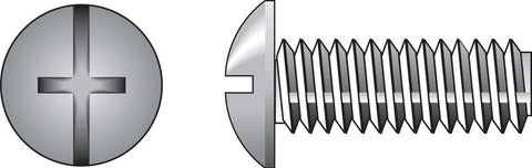 HILLMAN No. 8-32 Ga. X 2 in. L Combination Truss Head Zinc-Plated Steel Machine Screws 100 pk