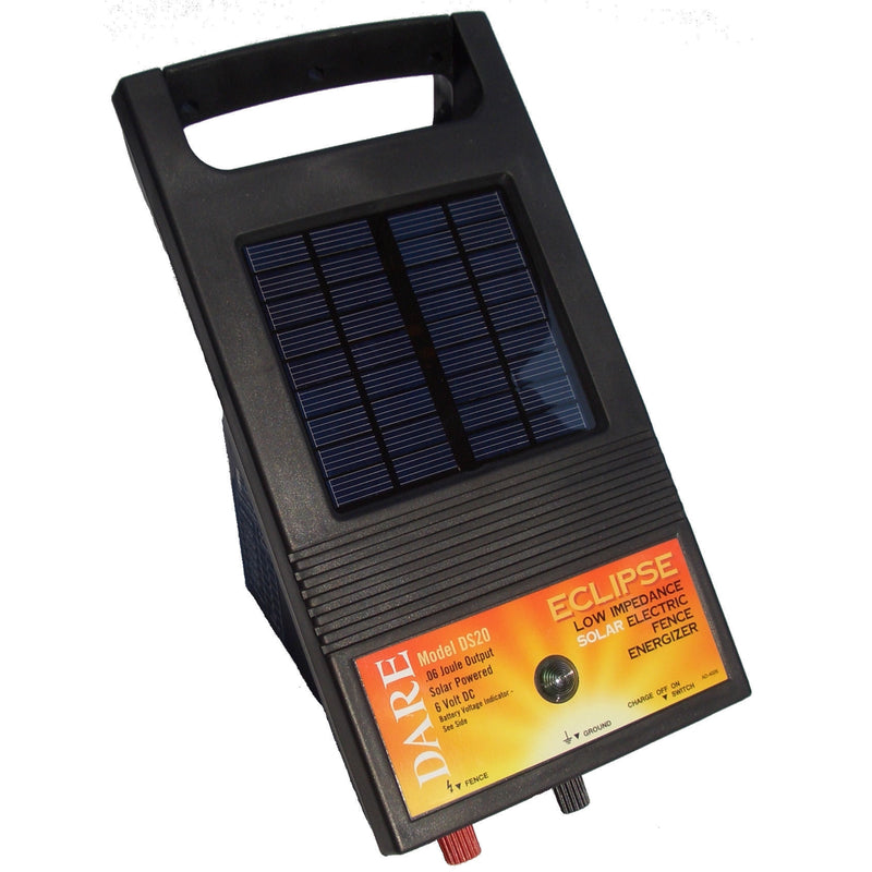 Electrificador de cercas solar Dare Eclipse 6 V para 3 acres, negro