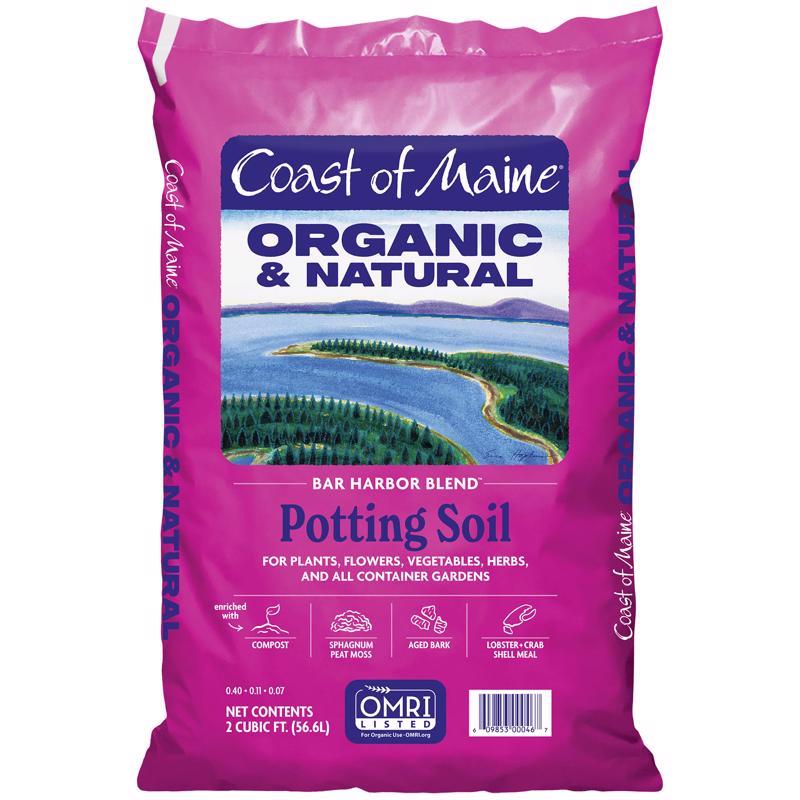 Sustrato orgánico para macetas de flores y plantas Coast of Maine Bar Harbor Blend, 2 pies cúbicos