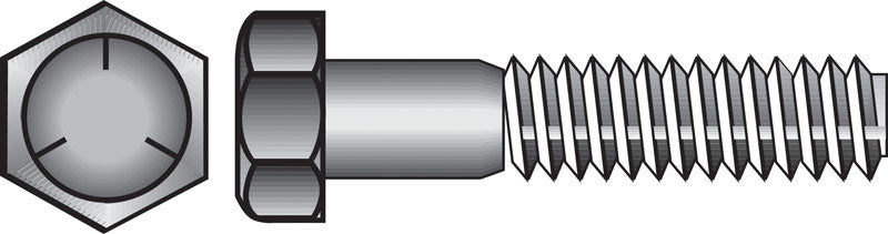 HILLMAN Tornillo de cabeza hexagonal de acero zincado tratado térmicamente, 1/4 pulg. de diámetro x 4-1/2 pulg. de largo, paquete de 100
