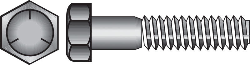 HILLMAN 1/4 in. D X 6 in. L Heat Treated Zinc Steel Hex Head Cap Screw 100 pk