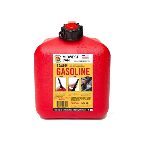 Midwest Can Quick Flow Spout HDPE Gas Can 2 gal (Pack of 6)
