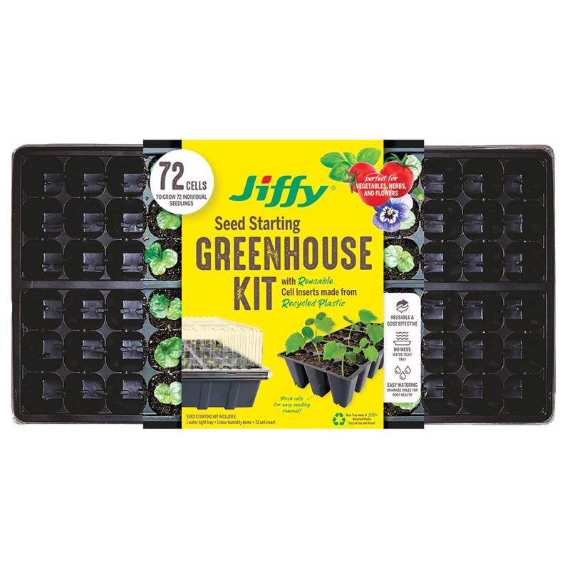 Kit para germinación de semillas Jiffy Greenhouse de 72 celdas, 11 pulg. de ancho x 22 pulg. de largo, 1 paquete