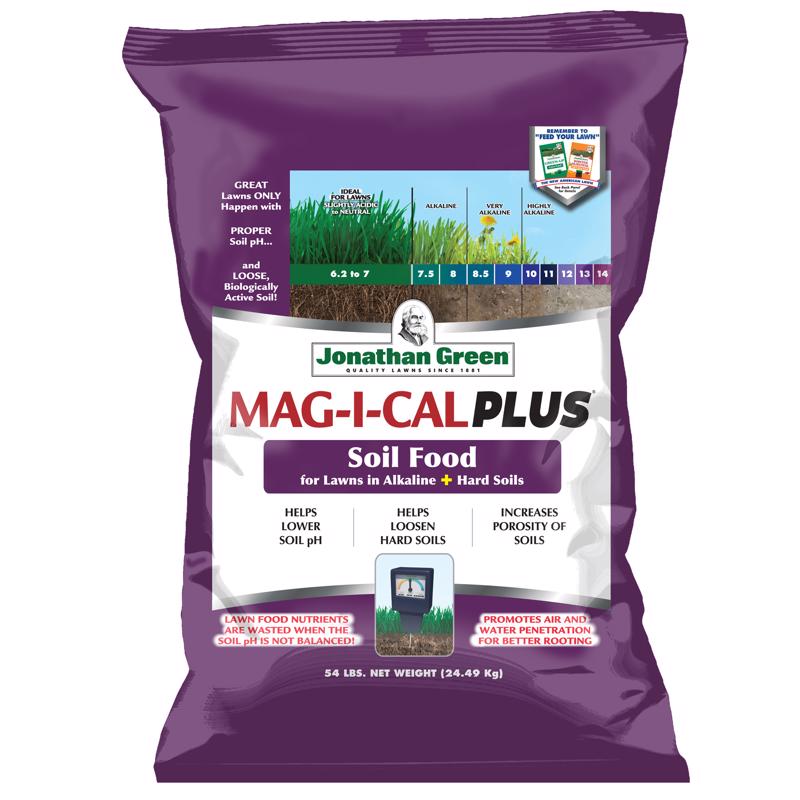Jonathan Green Mag-I-Cal Plus para céspedes en suelos alcalinos y duros Programa anual Acondicionador de césped Fo