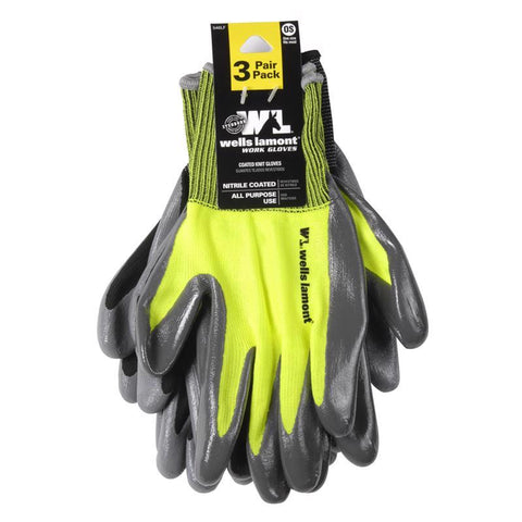 Wells Lamont Men's Work Gloves Gray L 3 pk