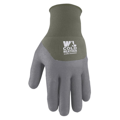 Wells Lamont Hydrahyde Women's Winter Work Gloves Gray/Green M 1 pk