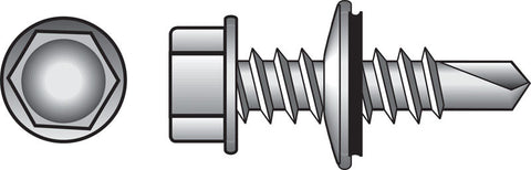 HILLMAN 1/4 in. Ga. X 2 in. L Hex Hex Washer Head Self-Drilling Screws 100 pk