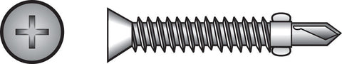 HILLMAN No. 10 Ga. X 1-7/16 in. L Phillips Wafer Head Sheet Metal Screws 100 pk