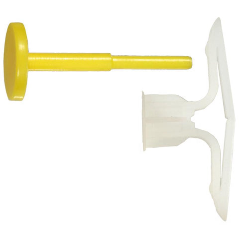 Anclajes de plástico con cabeza de pajarita y cabeza de plato HILLMAN de 5/8 pulg. de diámetro x 0.4 pulg. de largo, paquete de 100