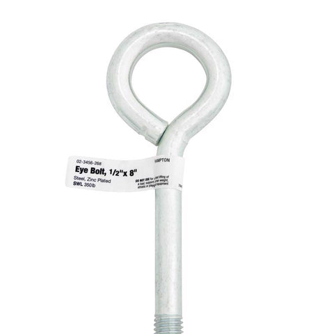 Hampton 1/2 in. X 8 in. L Zinc-Plated Steel Eyebolt Nut Included (Pack of 5)