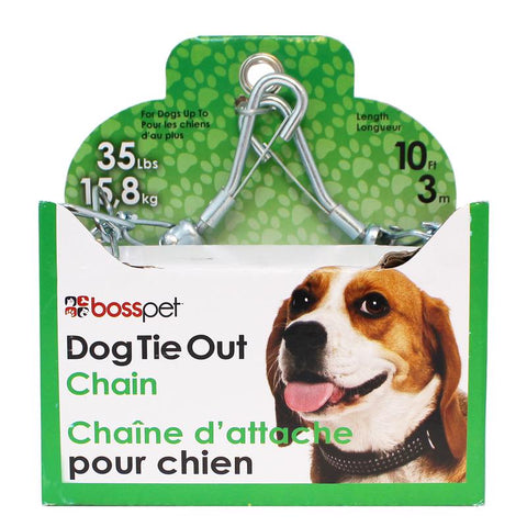 Cadena atadora de acero giratoria PDQ para perros, pequeña/mediana
