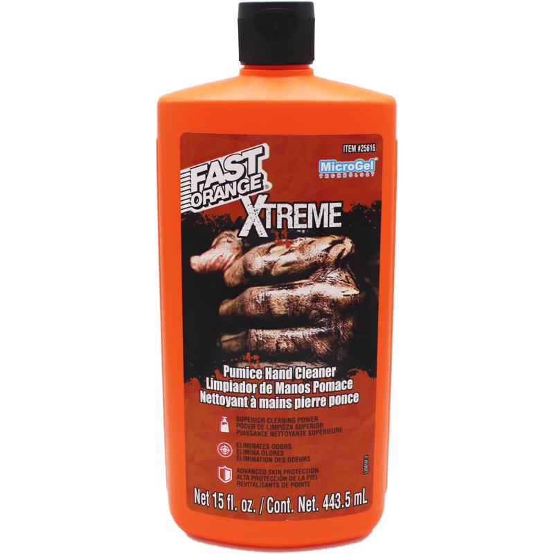Limpiador de manos con piedra pómez Fast Orange Xtreme con aroma a naranja, 15 oz (paquete de 12)