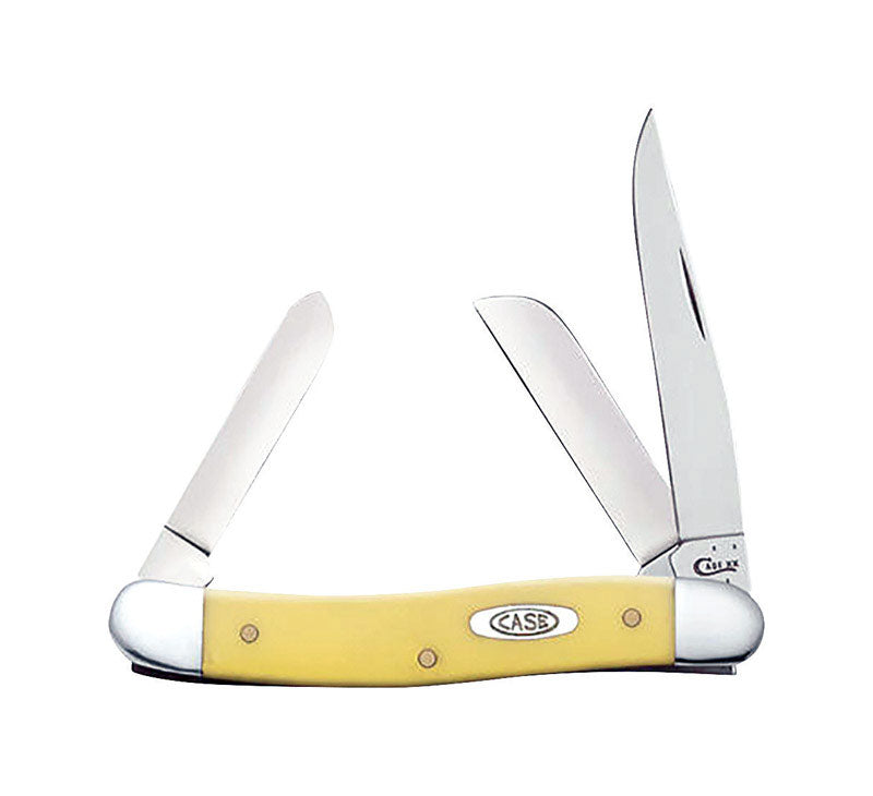 Case Stockman Yellow Chrome Vanadium 3-4 in. Pocket Knife
