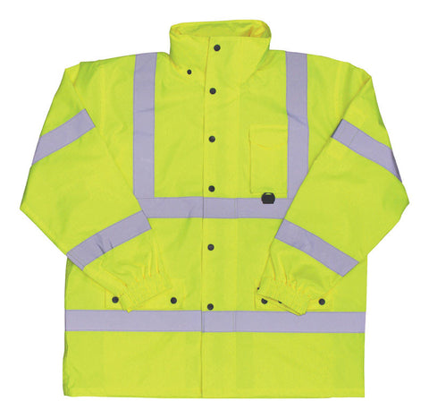 Boss Hi-Vis Yellow Polyester Rain Jacket M