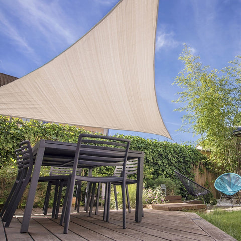 Coolaroo Ready-To-Hang Polyethylene Shade Sail Canopy 16.5 ft. H X 16.5 ft. W X 16.5 ft. L