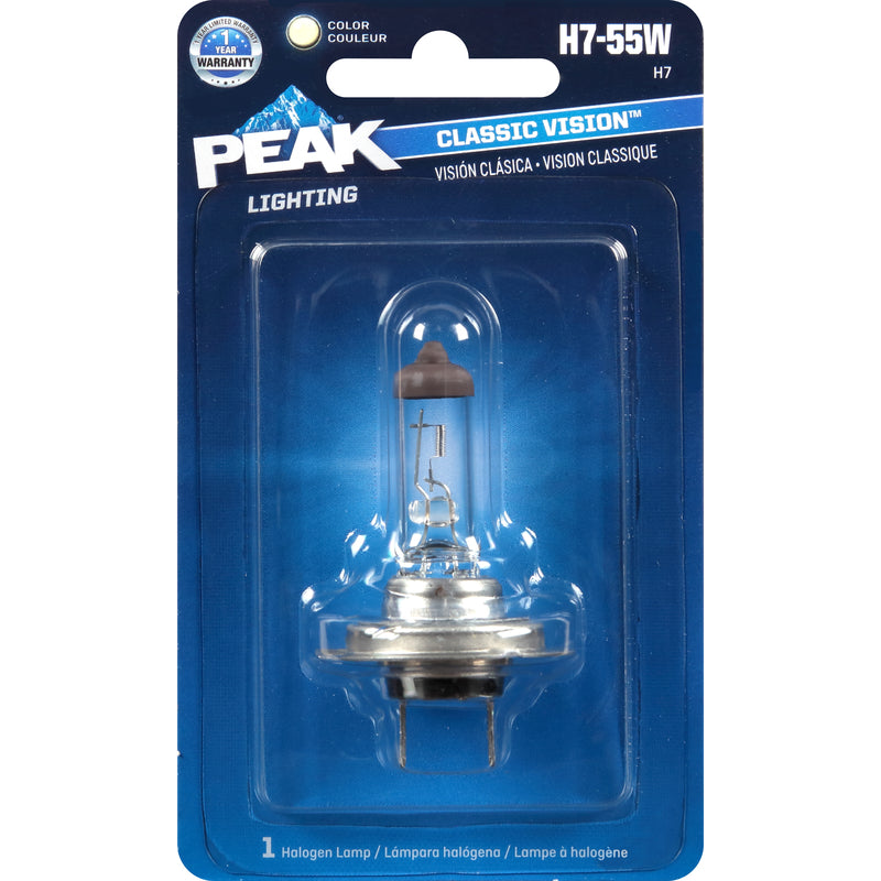Bombilla automotriz halógena Peak Classic Vision H7 para luces de carretera/cruce