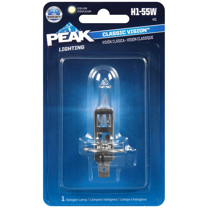Bombilla automotriz halógena Peak Classic Vision H1 para luces de carretera/cruce