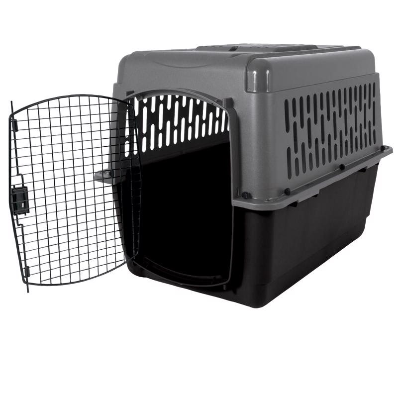 Aspen Pet Pet Porter Large Plastic Pet Kennel Black/Gray 27 in. H X 25 in. W X 36 in. D