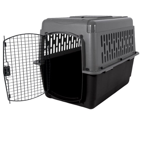 Aspen Pet Pet Porter Large Plastic Pet Kennel Black/Gray 27 in. H X 25 in. W X 36 in. D
