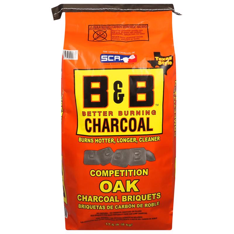 Briquetas de carbón de roble totalmente natural B&B Charcoal, 17,6 lb