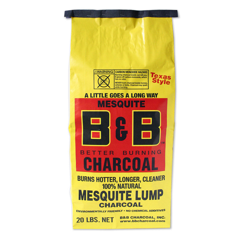 B&B Charcoal Carbón de mezquite natural en trozos 20 lb