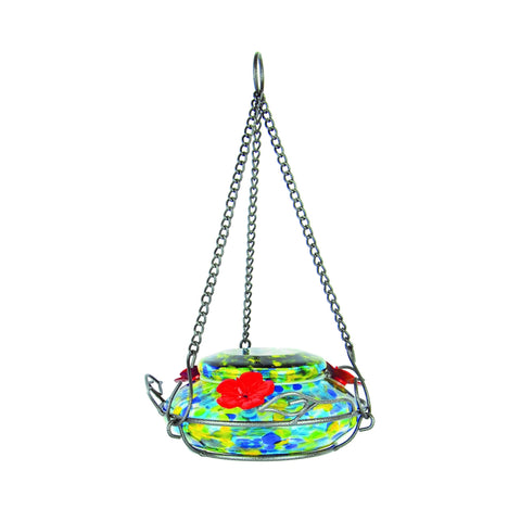 Nature's Way Hummingbird 16 oz Glass/Metal Illuminated Nectar Bird Feeder 3 ports (Pack of 4)