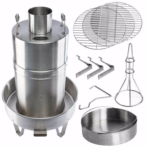 Orion Cooker Original Wood Chips Vertical Outdoor Convection Cooker Silver