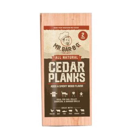 Mr. Bar-B-Q All Natural Cedar Wood Smoking Plank 2 pk (Pack of 6)