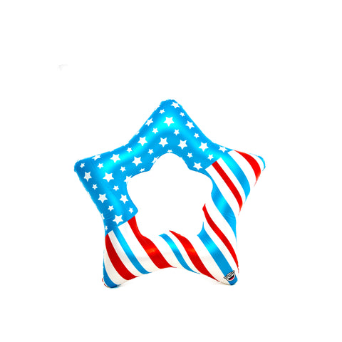 BigMouth Multicolored Vinyl Inflatable Giant Americana Patriotic Star Pool Float (Pack of 4)