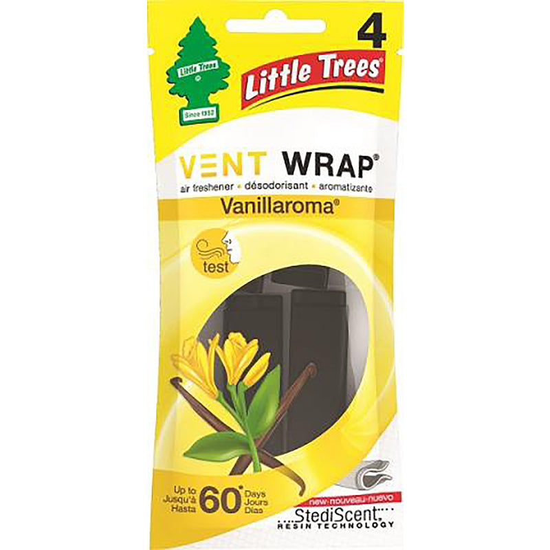 Little Trees Vent Wrap Vanillaroma Scent Car Air Freshener 4 oz Solid 4 pk (Pack of 24)