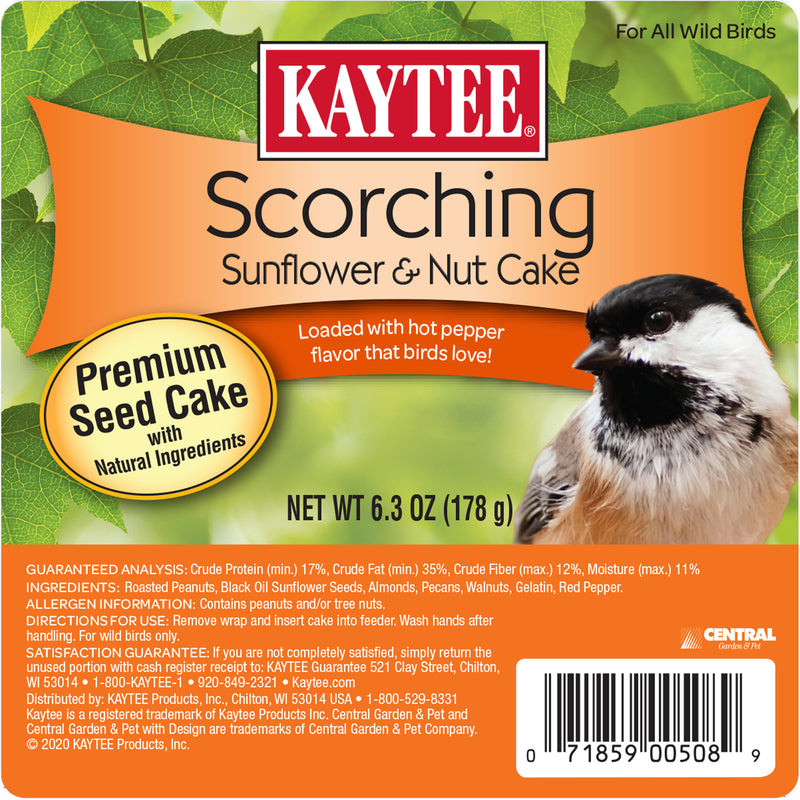 Kaytee Scorching Seed and Nut Cake 6.3 oz (Pack of 12)
