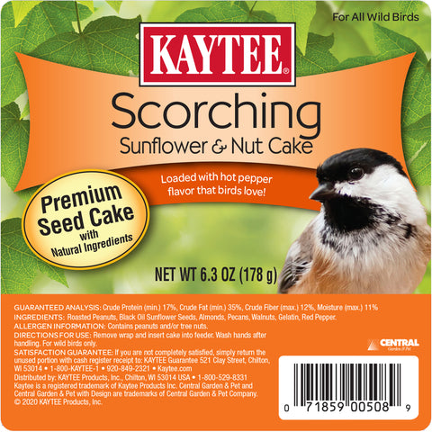 Kaytee Scorching Seed and Nut Cake 6.3 oz (Pack of 12)