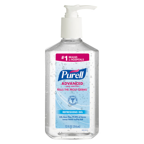 Purell Fresh Scent Gel Advanced Hand Sanitizer 12 oz (Pack of 12)