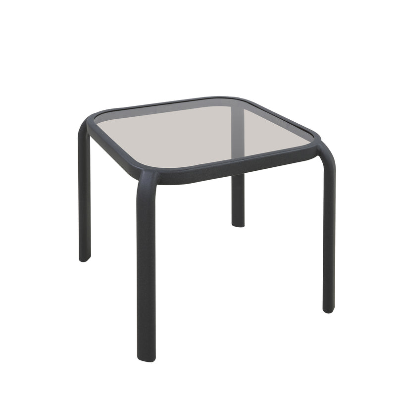 Living Accents Roscoe Black Square Glass Slat Top Side Table (Pack of 6)
