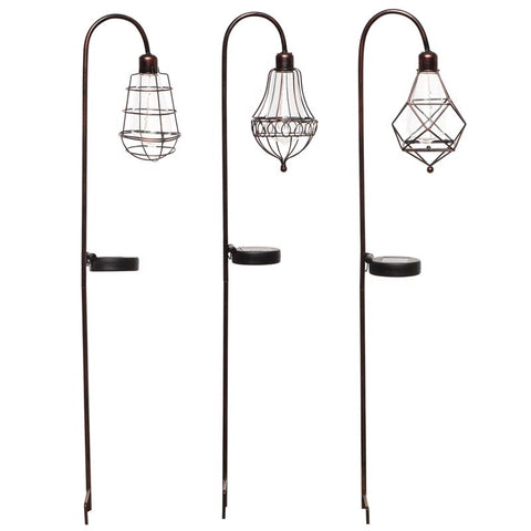 Alpine Solalris Bronze Glass/Iron 33 in. H Edison Bulb Solar Garden Stake (Pack of 6)