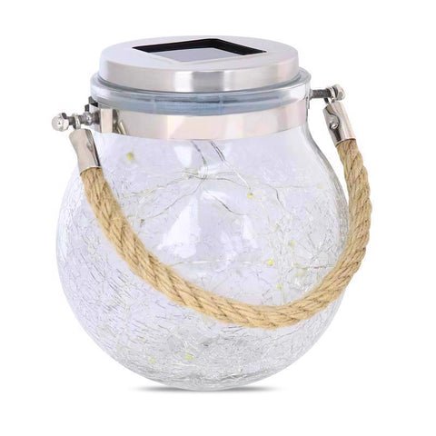 Feit Solar Fixtures 5 in. Solar Power Glass Round Bronze Crackle Jar w/Fairy Lights (Pack of 3)