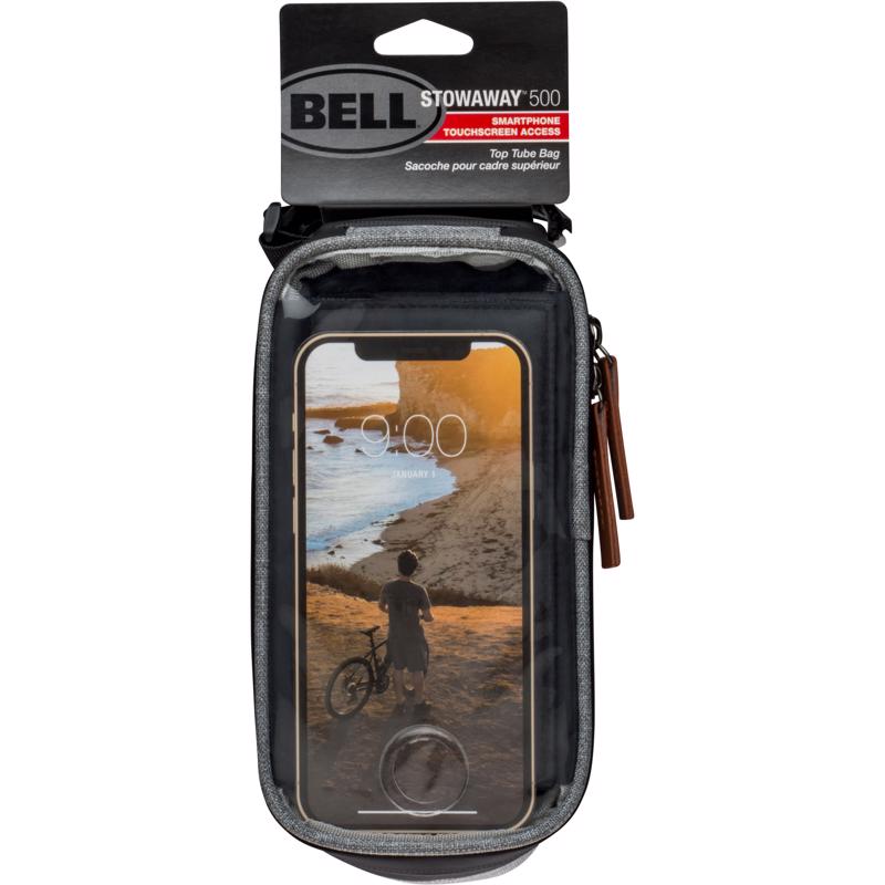 Bell Sports Stowaway Fabric 500 Top Tube Phone Storage Bag Black/Silver (Pack of 2)