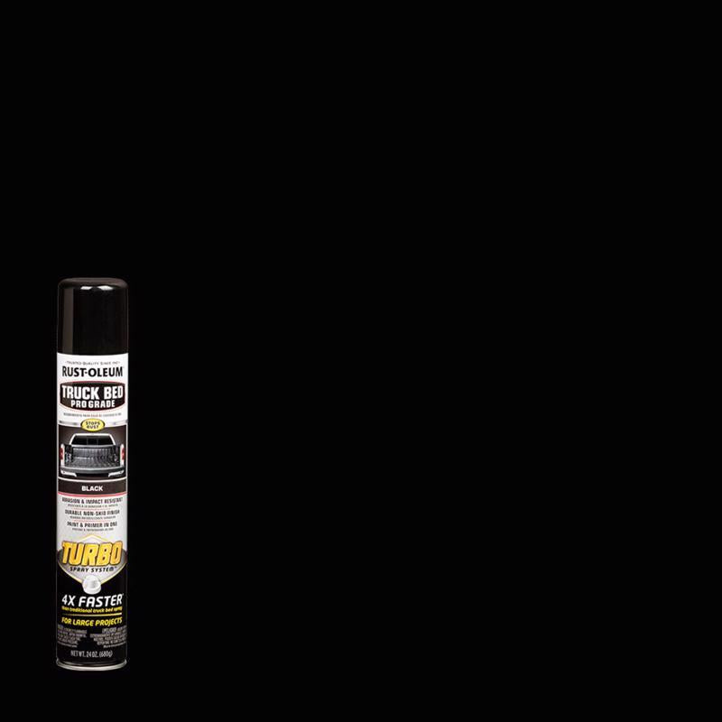 Rust-Oleum Turbo Black Truck Bed Coating Spray 24 oz (Pack of 6)