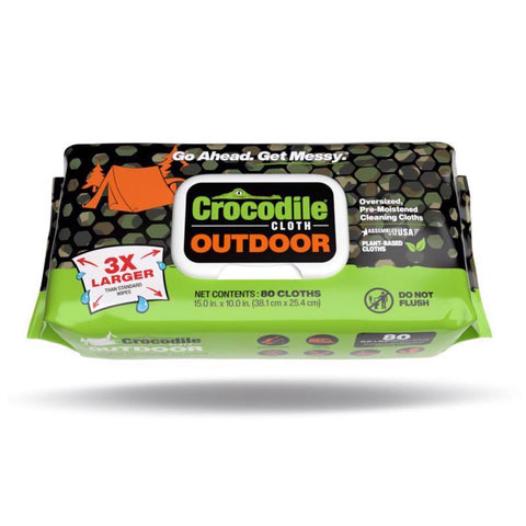 Crocodile Cloth Outdoor White Cloth 10 in. W X 15 in. L 80 wipes (Pack of 8)