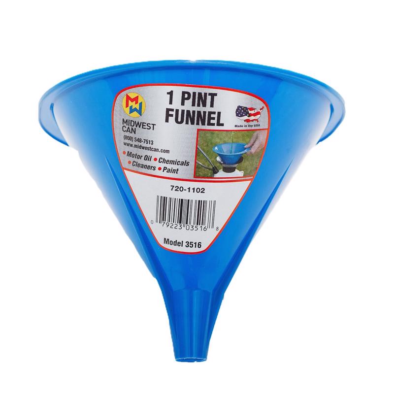 Embudo de polietileno Midwest Can Blue de 5 pulg. de alto y 1 pt