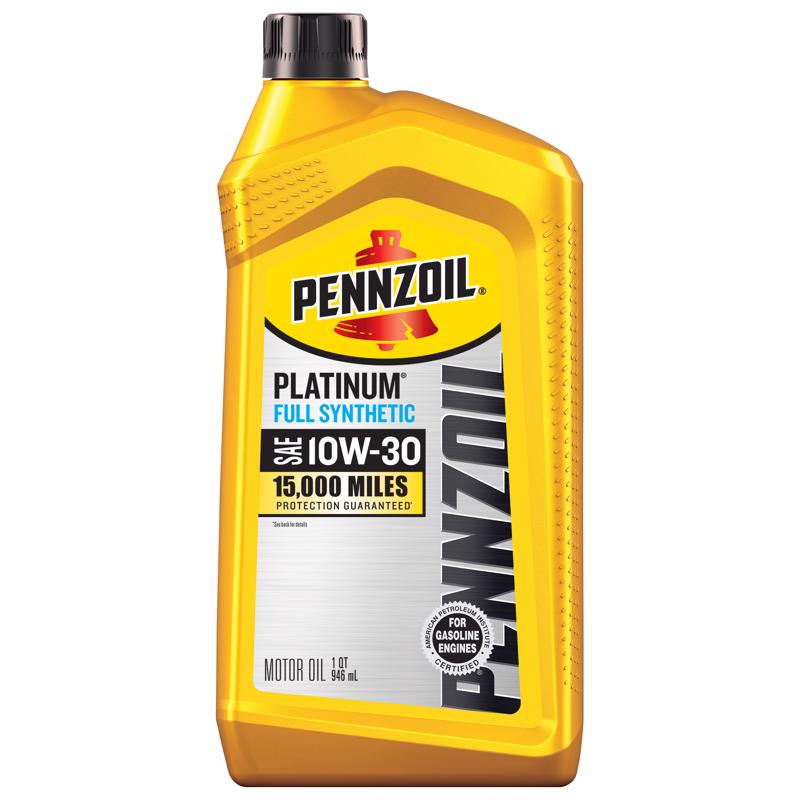 Aceite de motor sintético Pennzoil Platinum 10W-30 para motores de 4 tiempos, 1 pinta, paquete de 1 (paquete de 6)
