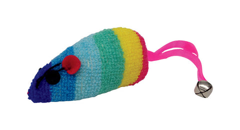 Scruffys For Cat Multicolored Fleece Rainbow Mouse Catnip Toy Large 1 pk