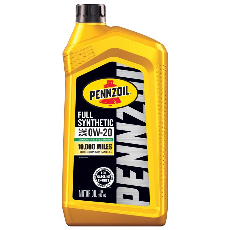 Pennzoil 0W-20 Gasoline Synthetic Motor Oil 1 qt 1 pk (Pack of 6)
