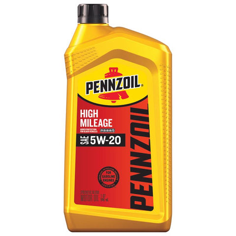 Pennzoil High Mileage 5W-20 Gasoline High Mileage Motor Oil 1 qt 1 pk (Pack of 6)