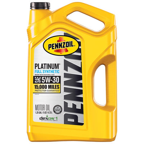 Pennzoil Platinum 5W-30 Gasoline Synthetic Motor Oil 5 qt 1 pk (Pack of 3)