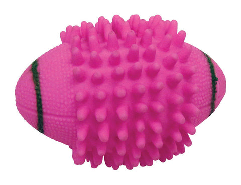 Boss Pet Digger's For Dog Pink Vinyl Spiked Football Squeaky Dog Toy Medium 1 pk