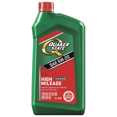 Quaker State Defy 5W-20 Gasoline High Mileage Motor Oil 1 qt 1 pk (Pack of 6)