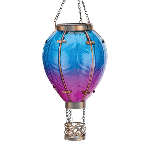 Regal Art & Gift Blue/Pink Glass/Metal 15 in. H X 5 in. L X 5 in. W Hot Air Balloon Lantern (Pack of 4)