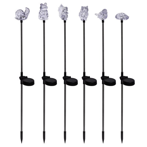 Alpine Clear Acrylic/Metal Garden Friends Solar Garden Stake (Pack of 20)