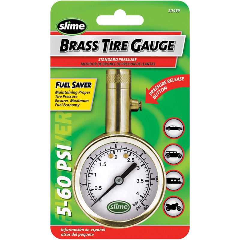 Slime 60 psi Dial Tire Pressure Gauge (Pack of 6)